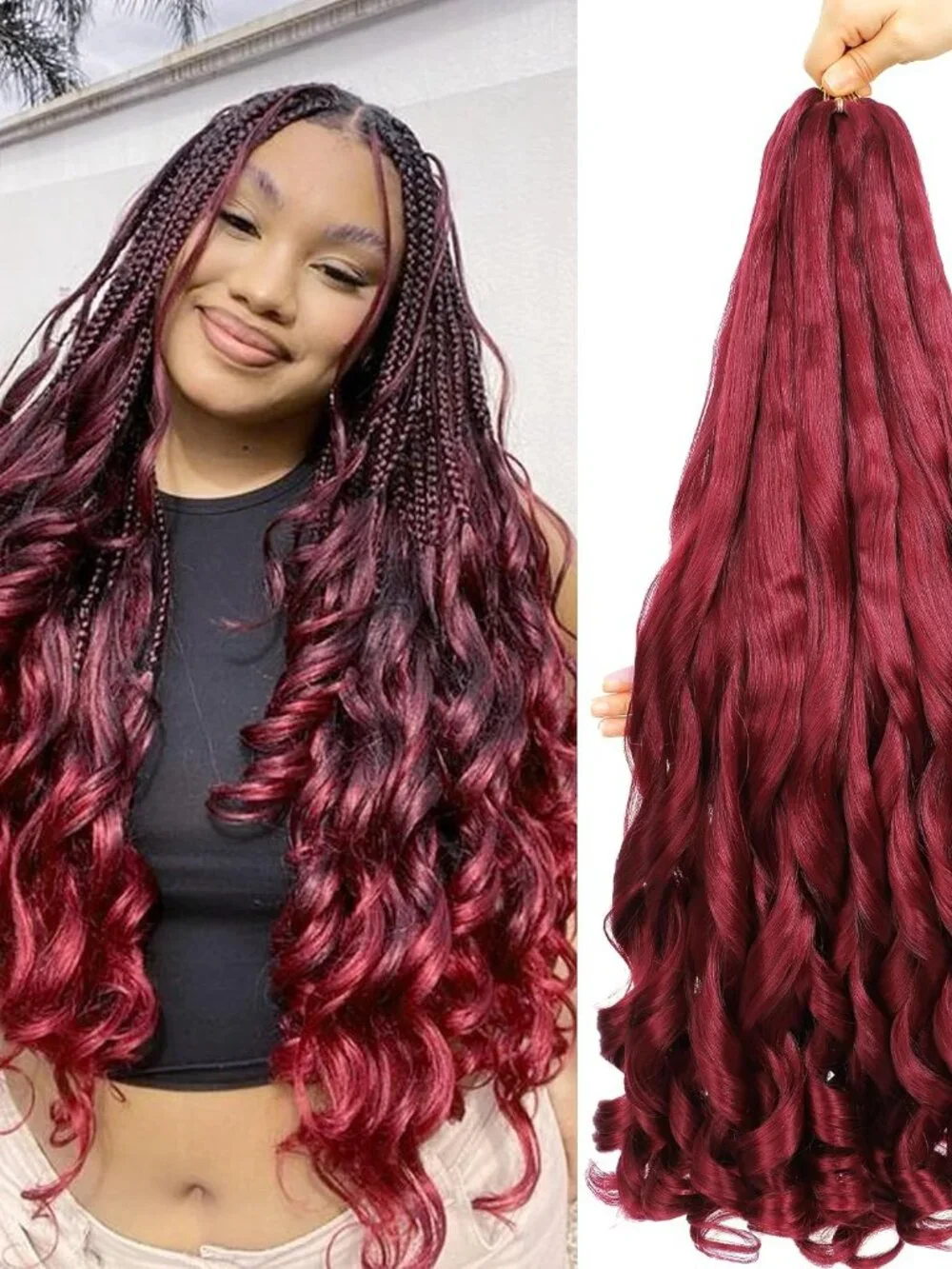 24 Inch French Curl Braiding Hair